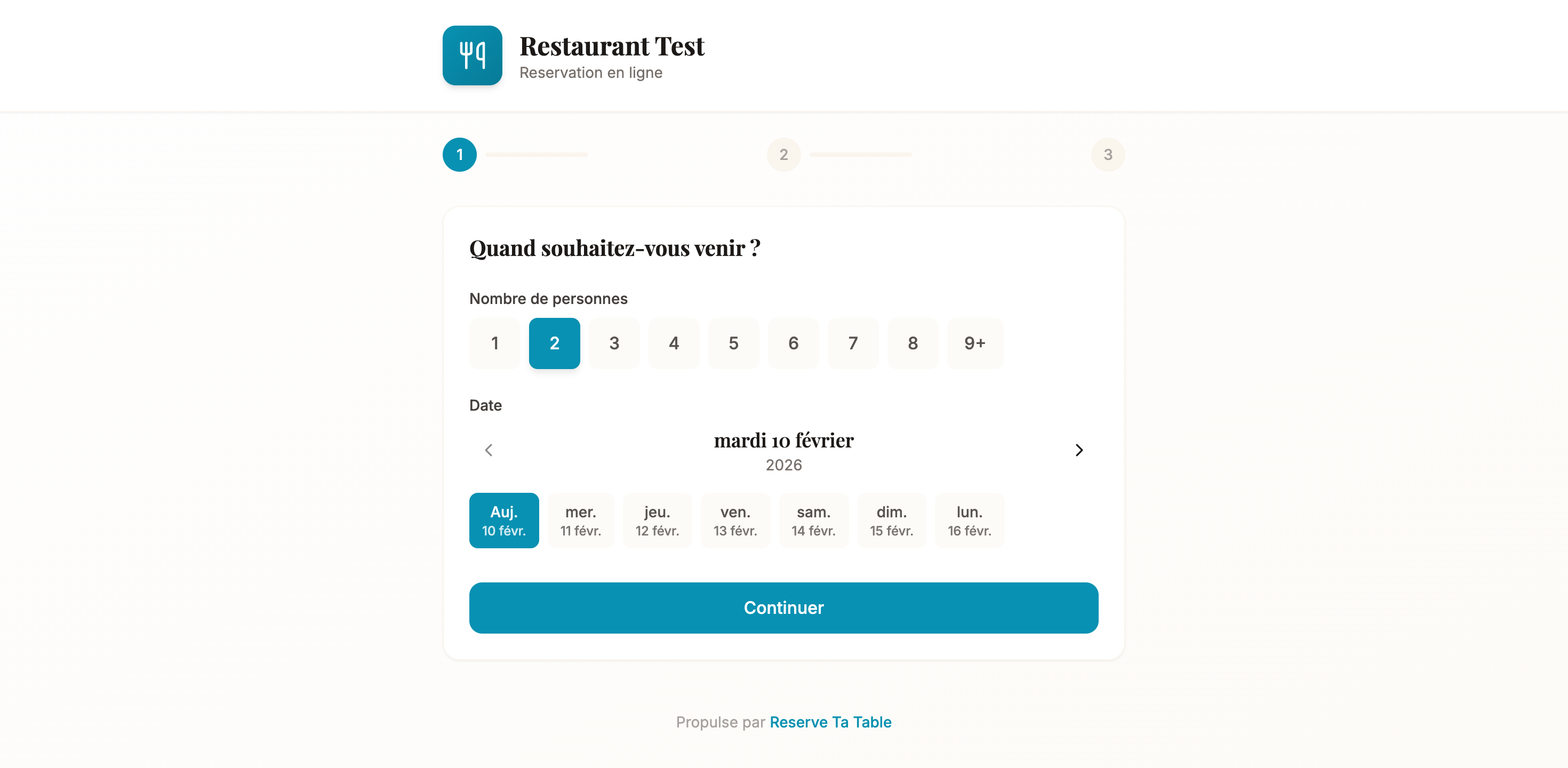 Réservations en ligne
